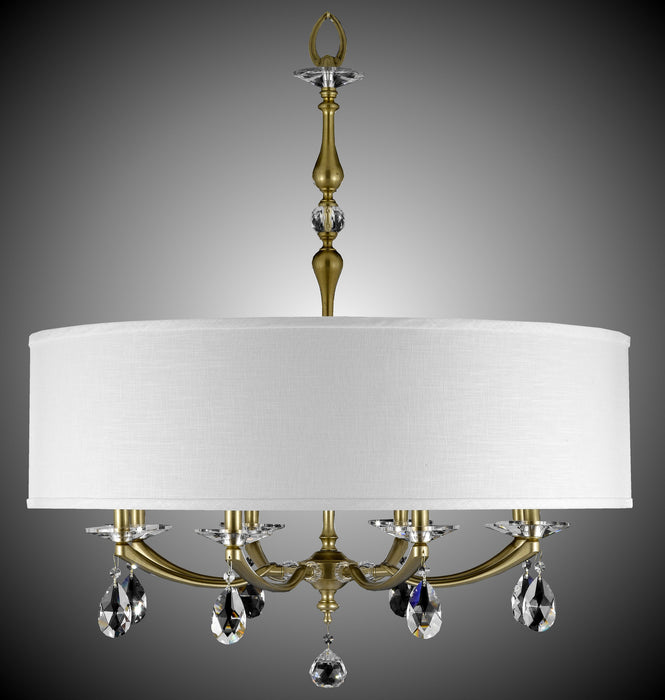 American Brass & Crystal CH5487-O-36G-ST-HL Eight Light Chandelier, Old Brass
