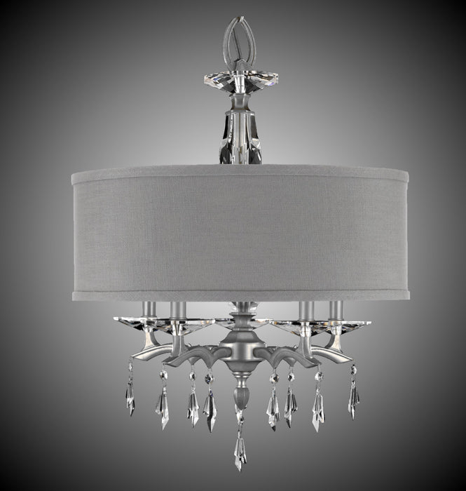 American Brass & Crystal CH5602-G-37G-ST-GL Five Light Chandelier, Pewter