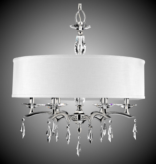 American Brass & Crystal CH5603-G-38G-ST-HL Six Light Chandelier, Polished Nickel
