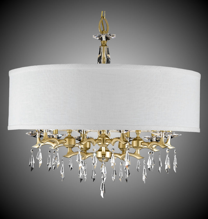 American Brass & Crystal CH5606-G-36G-ST-HL Ten Light Chandelier, Old Brass