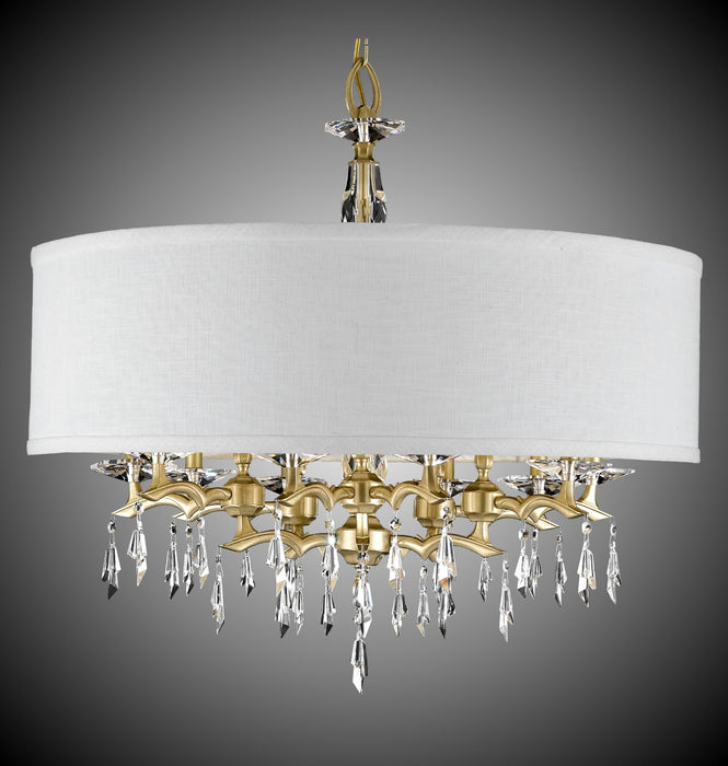 American Brass & Crystal CH5606-G-36G-ST-HL Ten Light Chandelier, Old Brass