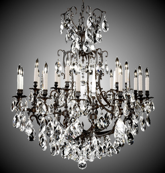 American Brass & Crystal CH7036-O-13S-PI 18 Light Chandelier, Aged Bronze satin