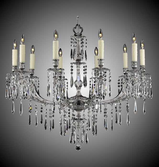 American Brass & Crystal CH7816-U-08G-PI Ten Light Chandelier, Silver