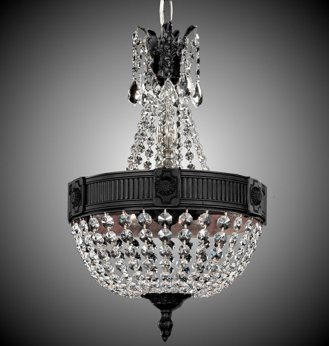 American Brass & Crystal CH8001-P-05S Three Light Chandelier, Old Bronze Satin