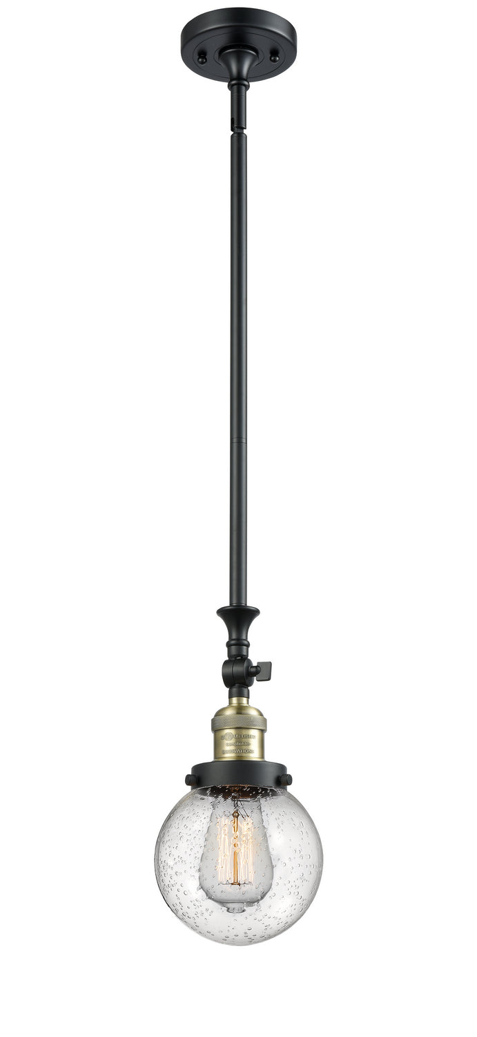 Innovations 206-BAB-G204-6 One Light Mini Pendant, Black Antique Brass