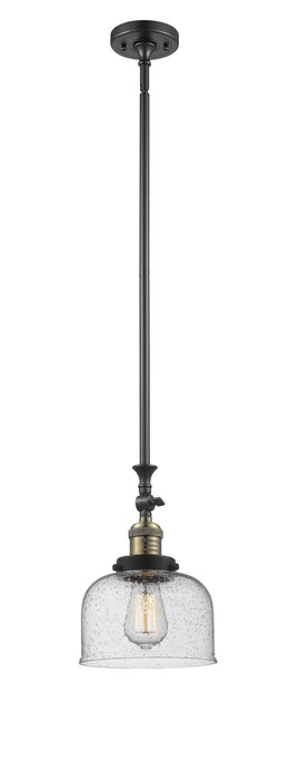Innovations 206-BAB-G74 One Light Mini Pendant, Black Antique Brass