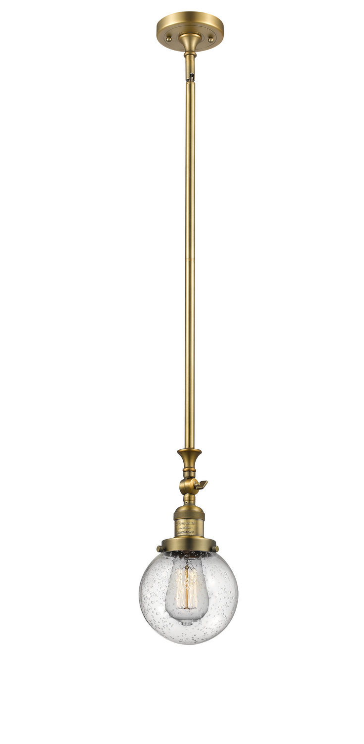 Innovations 206-BB-G204-6 One Light Mini Pendant, Brushed Brass