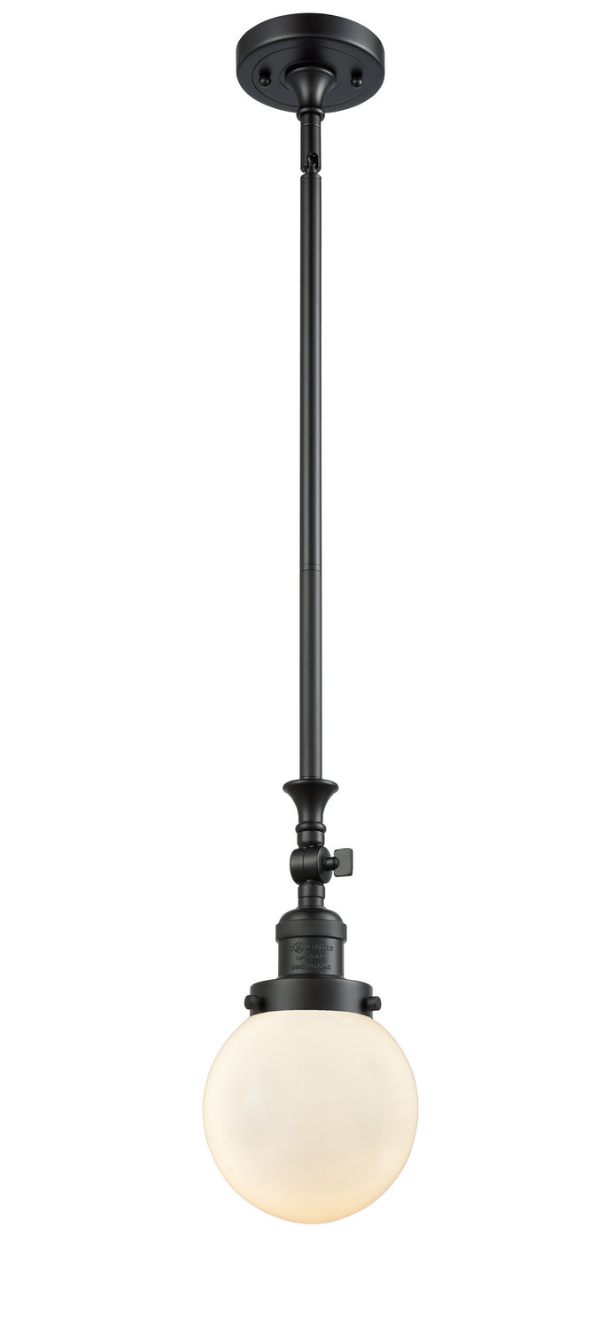 Innovations 206-BK-G201-6 One Light Mini Pendant, Matte Black