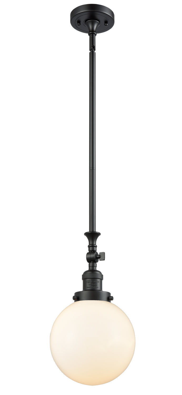 Innovations 206-BK-G201-8 One Light Mini Pendant, Matte Black