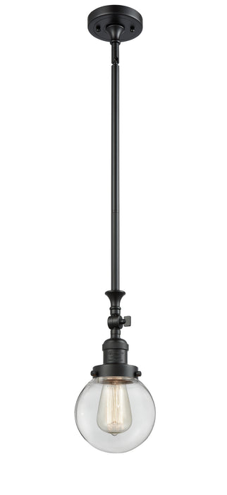 Innovations 206-BK-G202-6 One Light Mini Pendant, Matte Black