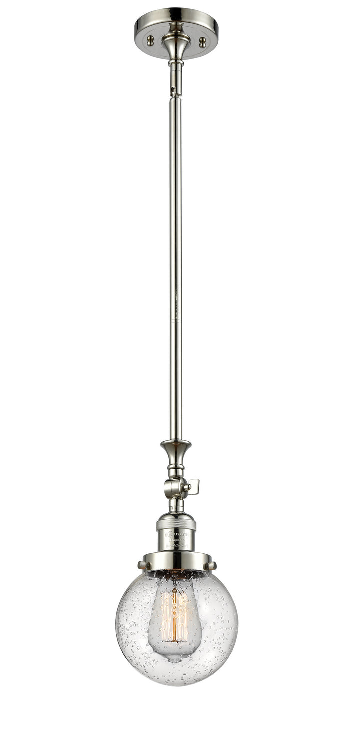 Innovations 206-PN-G204-6 One Light Mini Pendant, Polished Nickel