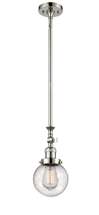 Innovations 206-PN-G204-6 One Light Mini Pendant, Polished Nickel