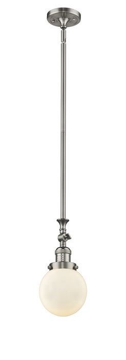 Innovations 206-SN-G201-6 One Light Mini Pendant, Brushed Satin Nickel