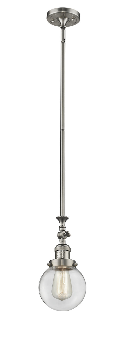 Innovations 206-SN-G202-6 One Light Mini Pendant, Brushed Satin Nickel