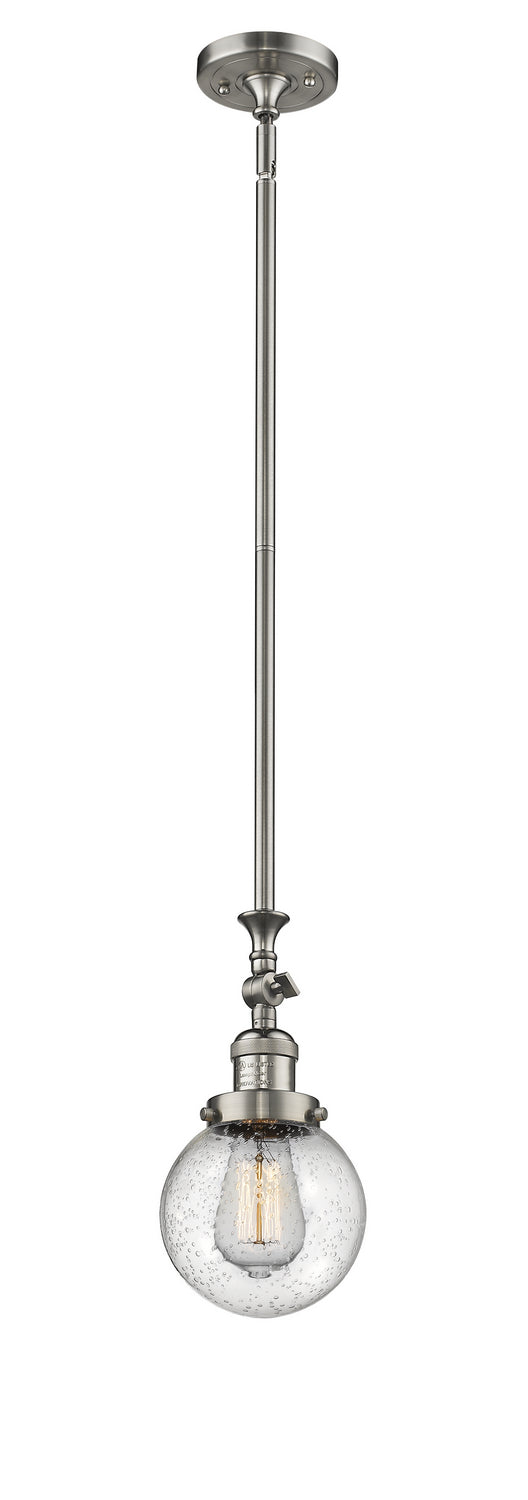 Innovations 206-SN-G204-6 One Light Mini Pendant, Brushed Satin Nickel