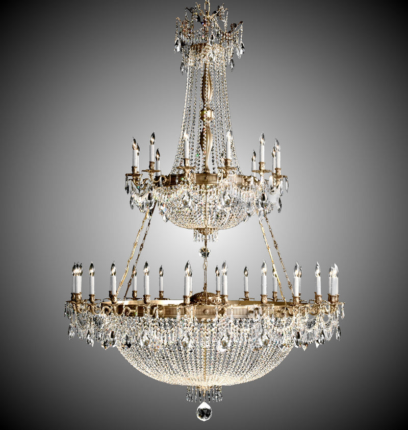 American Brass & Crystal CH8157-P-03G-PI 72 Light Chandelier, French Gold Glossy
