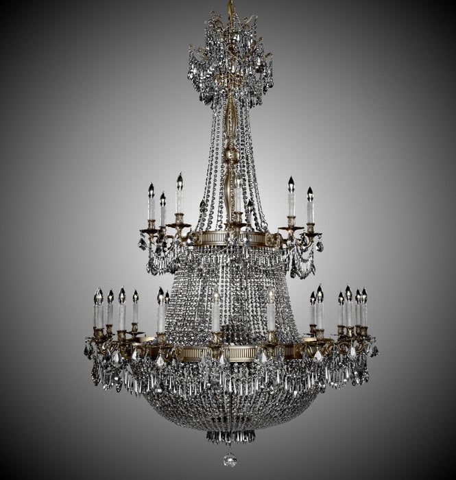 American Brass & Crystal CH8163-P-03G-PI 54 Light Chandelier, French Gold Glossy