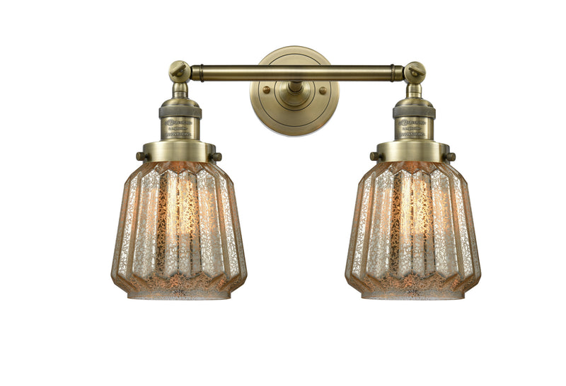 Innovations 208-AB-G146 Two Light Bath Vanity, Antique Brass
