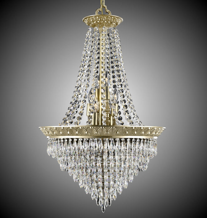 American Brass & Crystal CH8719-U-16G 12 Light Chandelier, True Brass