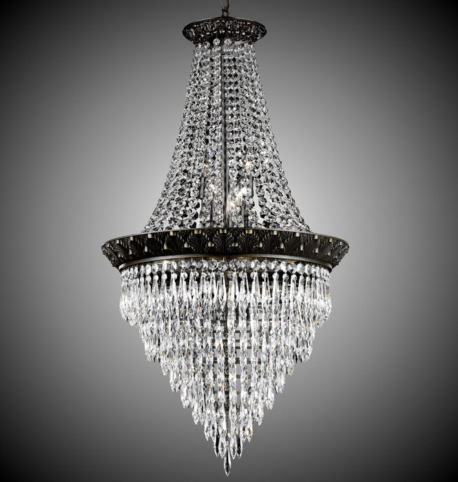 American Brass & Crystal CH8722-U-23S 12 Light Chandelier, Empire Bronze