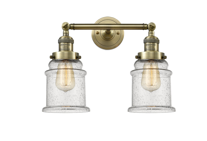 Innovations 208-AB-G184 Two Light Bath Vanity, Antique Brass