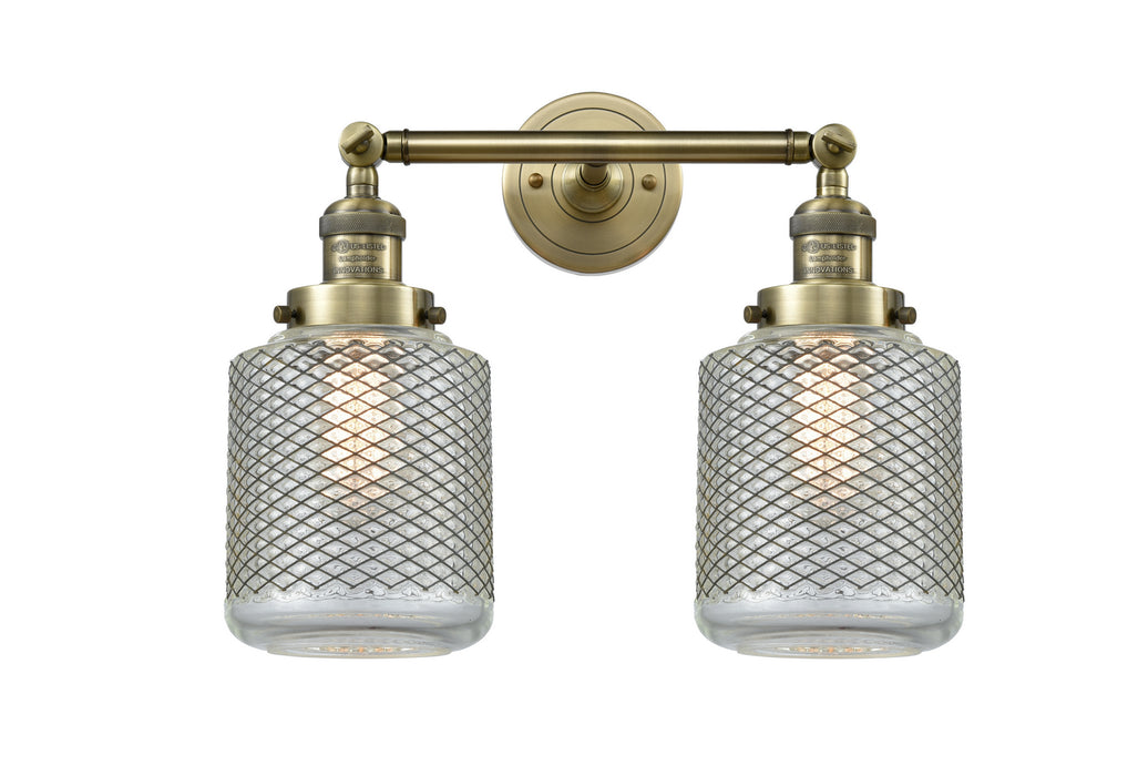 Innovations 208-AB-G262 Two Light Bath Vanity, Antique Brass