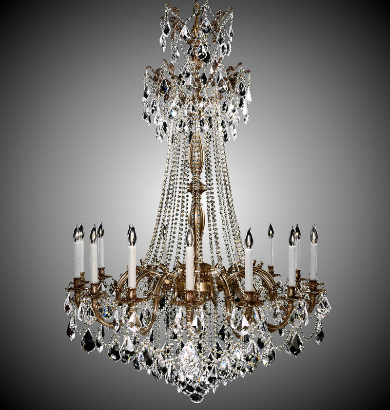 American Brass & Crystal CH9278-A-03G-PI 16 Light Chandelier, French Gold Glossy