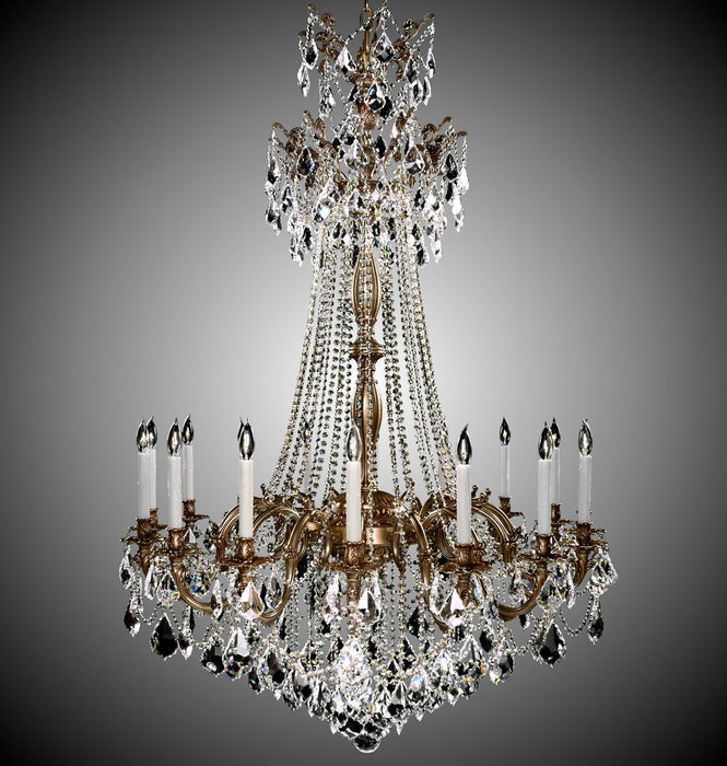 American Brass & Crystal CH9278-A-03G-PI 16 Light Chandelier, French Gold Glossy