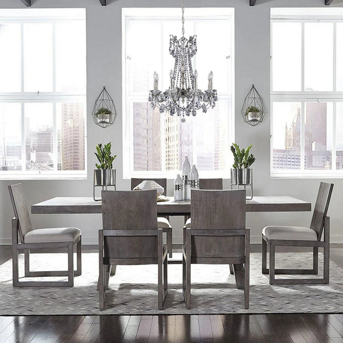 American Brass & Crystal CH9283-O-08G-ST Eight Light Chandelier, Silver
