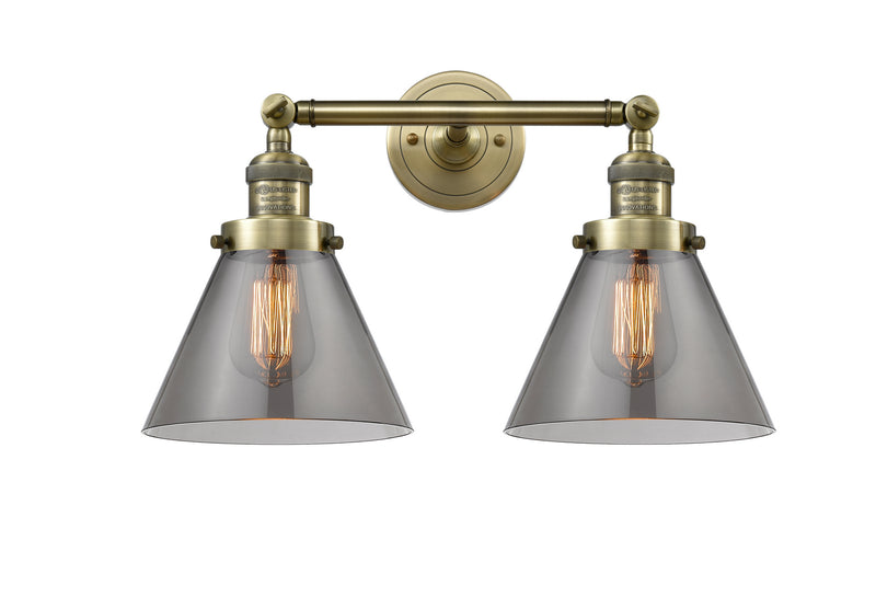 Innovations 208-AB-G43 Two Light Bath Vanity, Antique Brass