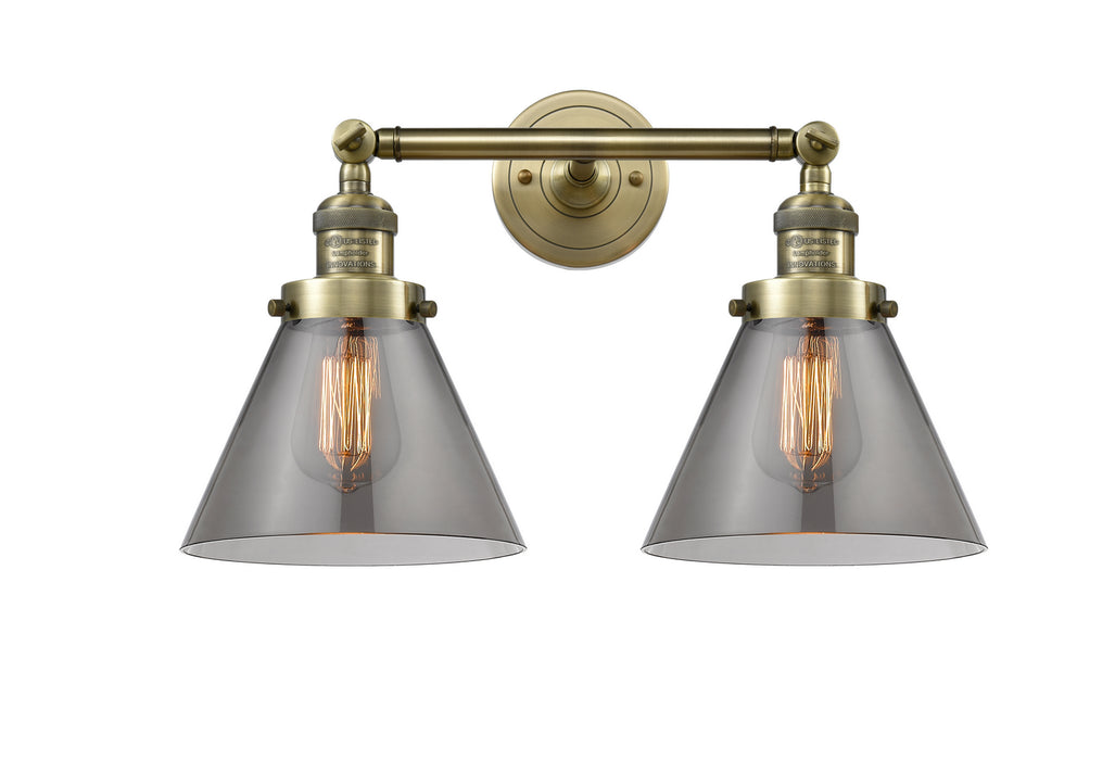Innovations 208-AB-G43 Two Light Bath Vanity, Antique Brass