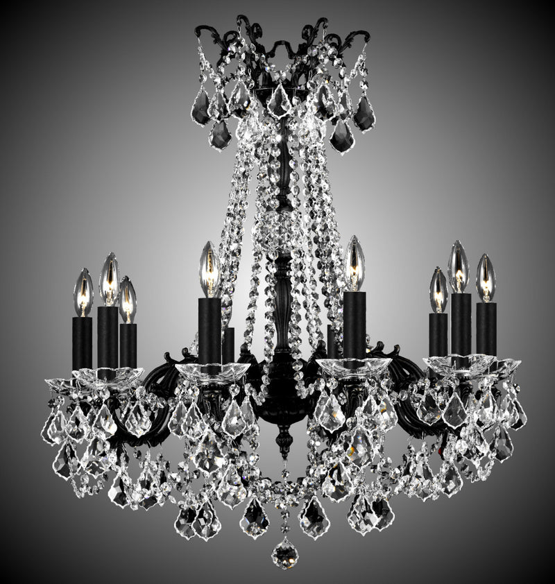 American Brass & Crystal CH9284-A-23S-ST Ten Light Chandelier, Empire Bronze