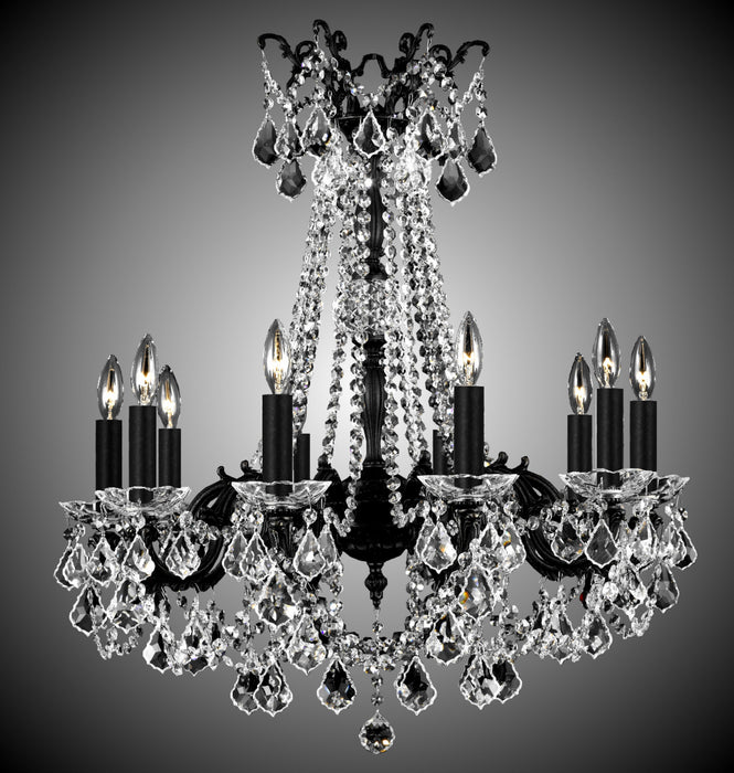 American Brass & Crystal CH9284-A-23S-ST Ten Light Chandelier, Empire Bronze