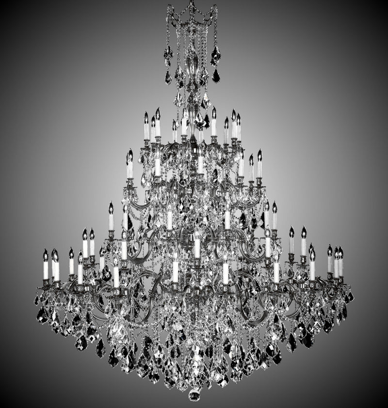 American Brass & Crystal CH9327-A-10G-PI 60 Light Chandelier, Antique Silver
