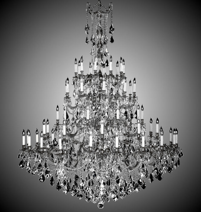 American Brass & Crystal CH9327-A-10G-PI 60 Light Chandelier, Antique Silver