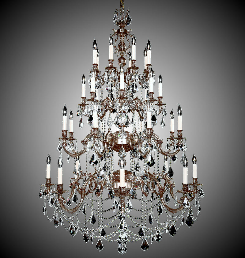 American Brass & Crystal CH9583-A-03G-PI 32 Light Chandelier, French Gold Glossy