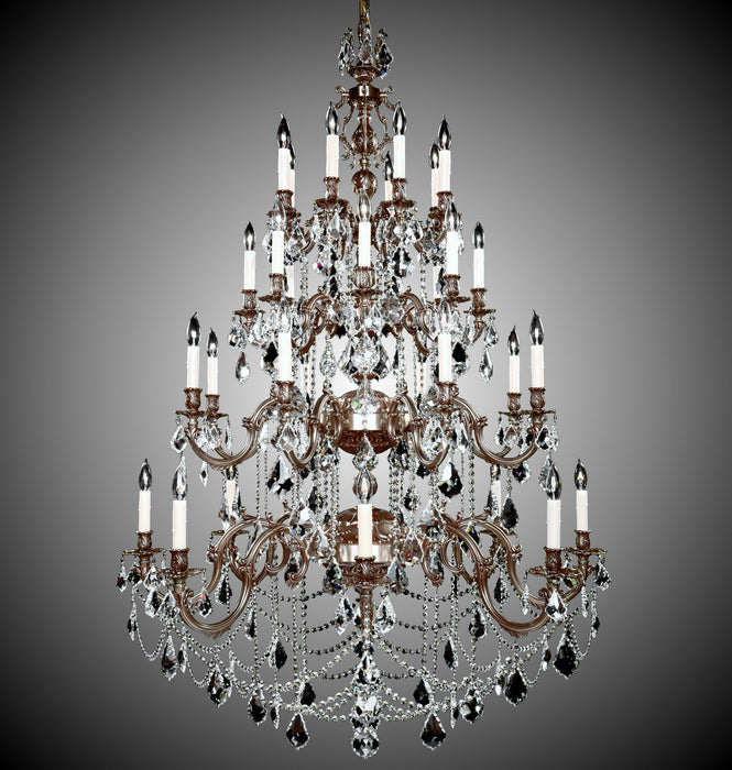 American Brass & Crystal CH9583-A-03G-PI 32 Light Chandelier, French Gold Glossy