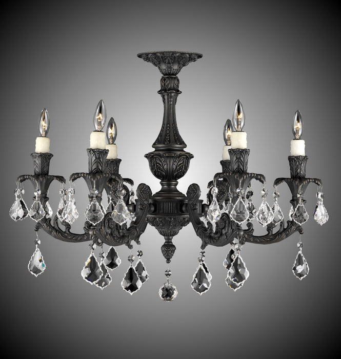American Brass & Crystal FM2016-A-23S-PI Six Light Flush Mount, Empire Bronze