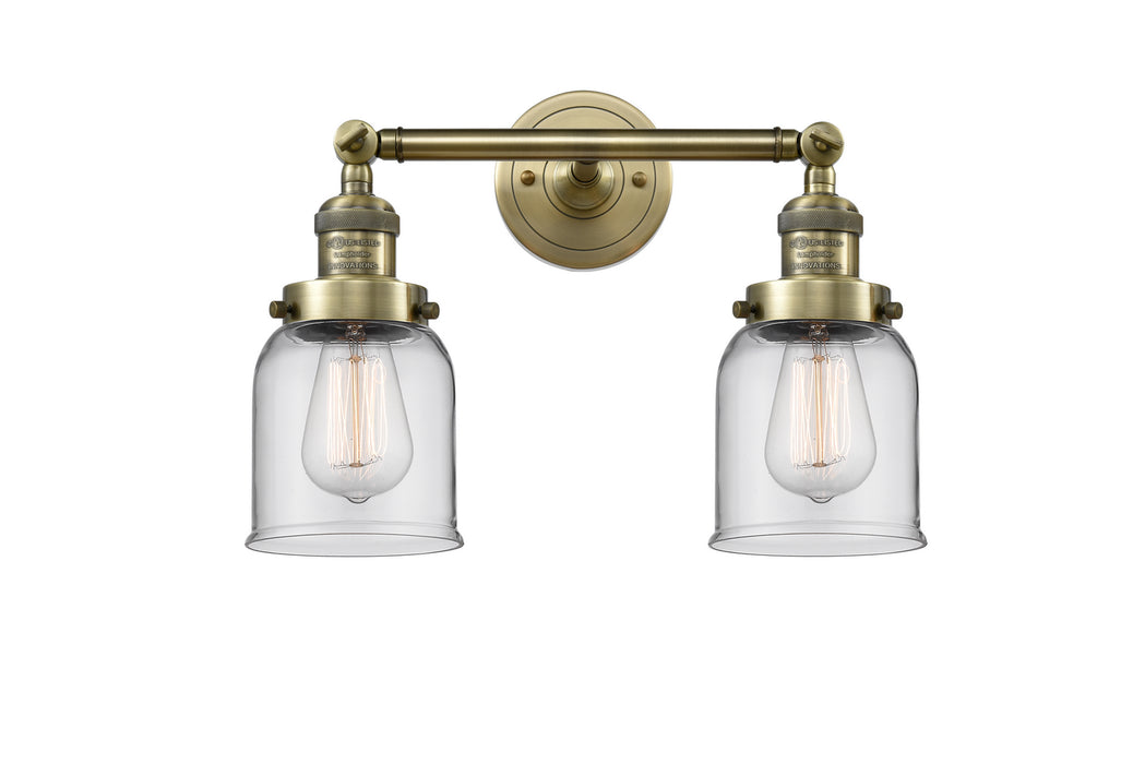 Innovations 208-AB-G52 Two Light Bath Vanity, Antique Brass