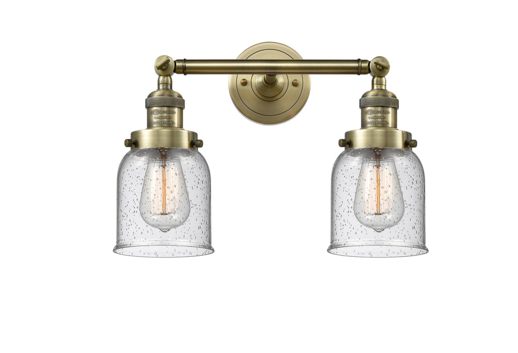 Innovations 208-AB-G54 Two Light Bath Vanity, Antique Brass