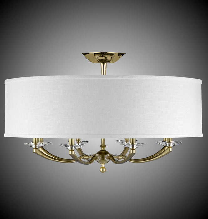 American Brass & Crystal FM5437-36G-ST-HL Eight Light Flush Mount, Old Brass