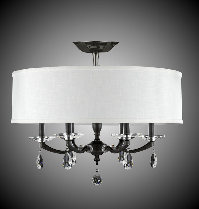 American Brass & Crystal FM5495-O-35S-ST-HL Six Light Flush Mount, Old Bronze