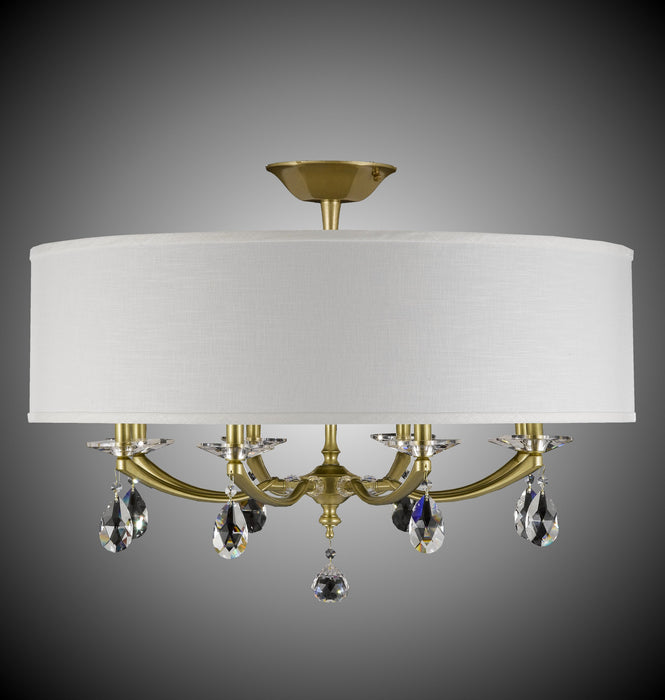 American Brass & Crystal FM5497-O-36G-ST-HL Eight Light Flush Mount, Old Brass