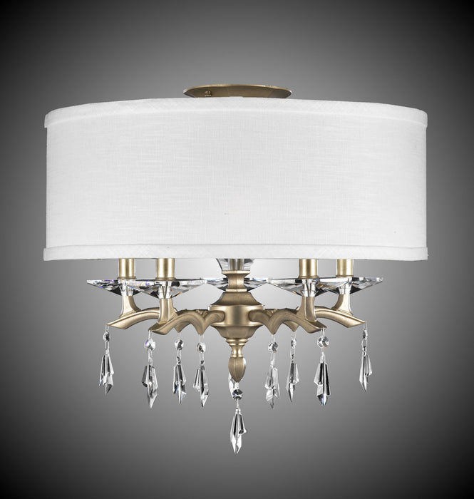 American Brass & Crystal FM5622-G-36G-ST-HL Five Light Semi-Flush Mount, Old Brass