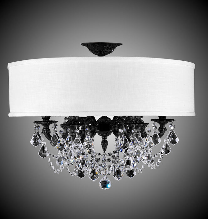 American Brass & Crystal FM6521-A-23S-PI-HL Six Light Semi Flush Mount, Empire Bronze