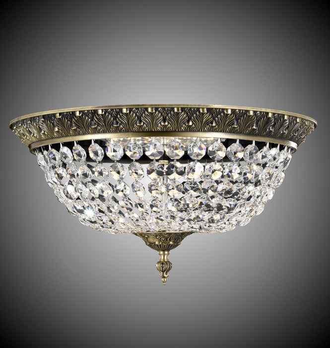 American Brass & Crystal FM8619-P-02G LED Flush Mount, Antique Black Glossy