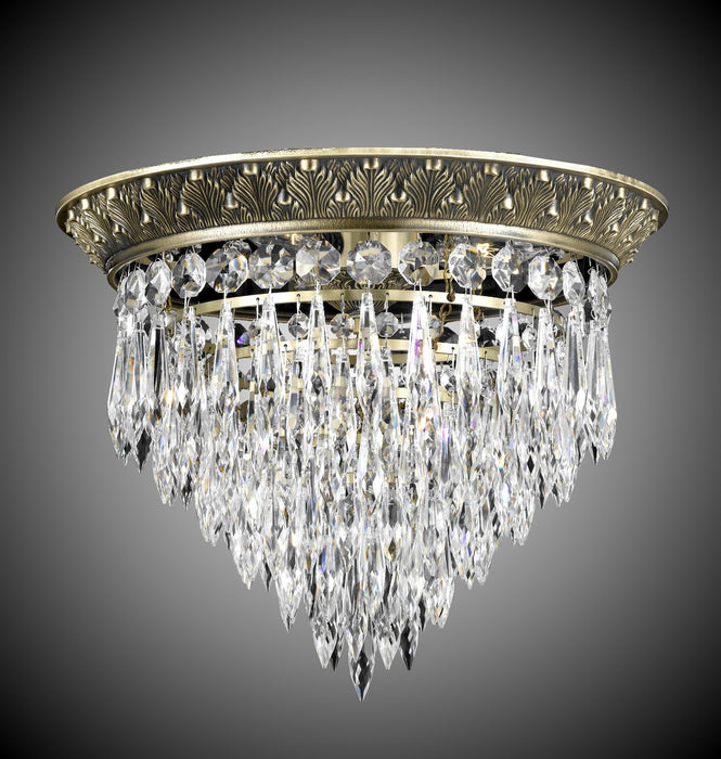 American Brass & Crystal FM8815-U-02G LED Flush Mount, Antique Black Glossy