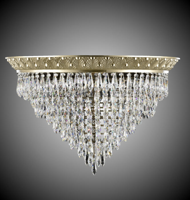 American Brass & Crystal FM8819-U-16G LED Flush Mount, True Brass