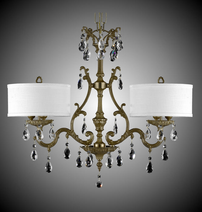 American Brass & Crystal IL9661-O-16G-PI-HL Six Light Island Pendant, True Brass