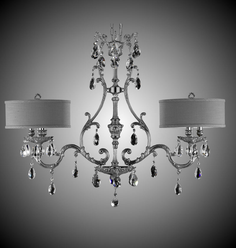American Brass & Crystal IL9662-O-08G-ST-GL Six Light Island Pendant, Silver